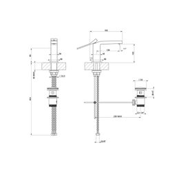 Mezcladora Lavamanos Monomando Rettangolo K Inox Caño Bajo