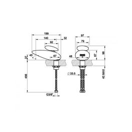 Mezcladora Lavamanos Equilibrio Cobre Monomando Caño Bajo