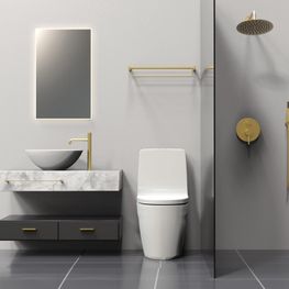 Toallero Barra Slim Oro Cepillado 600 mm