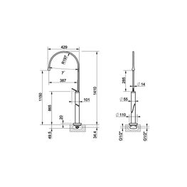 Mezcladora Lavamanos Monomando Goccia Cromo Freestanding sin Desagüe