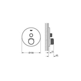 Termostato Ducha Empotrado Grohtherm SmartControl Grafito Cepillado 1 Vía