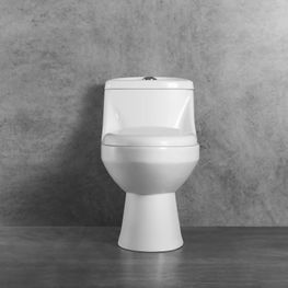 Inodoro Misty II Blanco One Piece Elongado Cierre Lento Doble Push Tapa Plana 3-4.8L