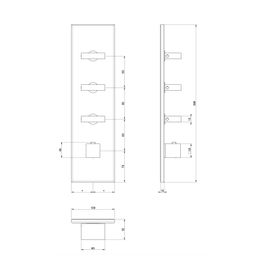Mezcladora Termostática Empotrada Rettangolo Wellness Cobre 3 Salidas