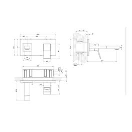 Mezcladora Lavamanos Monomando Rettangolo K Negro Met Pared