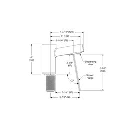 Grifo Institucional Verge Metro Cromo Dispensador Jabón Batería
