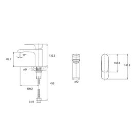 Mezcladora Lavamanos Urban Negro Mate Monomando Caño Bajo Sin Desagüe