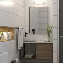 Mezcladora Lavamanos Urban Negro Mate Monomando Caño Alto Sin Desagüe