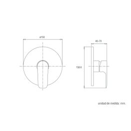 Mezcladora Ducha Urban Negro Mate Monomando Empotrada Sin Diverter