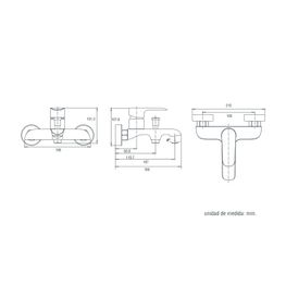 Mezcladora Ducha Urban Negro Mate Monomando Expuesta Con Diverter y Salida Tina