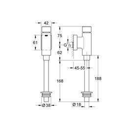 Fluxómetro Mingitorio Rondo Cromo Push 1-4 L