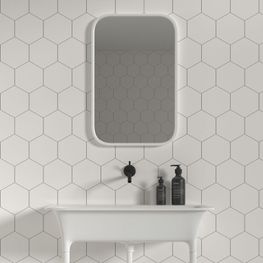 Opal Blanco Hexagonal Mate 15x17