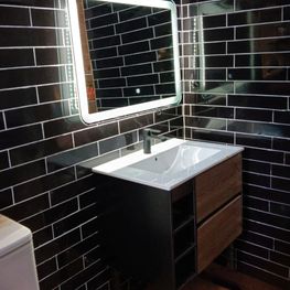 Mueble Baño California 70x46x85cm Con Lavamanos Cerámica