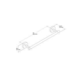 Toallero Elate Cromo Pulido Corto 12"