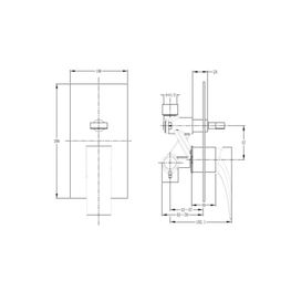 Mezcladora Monomando Empotrada Ducha con Diverter Kubika Gold PVD
