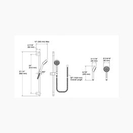 Kit Ducha Awaken Cromo Barra, Teléfono, 4 Funciones y Manguera