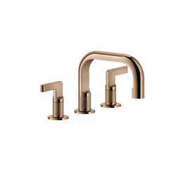 Mezcladora Bimando de Lavamanos Inciso Cobre PVD Caño Bajo