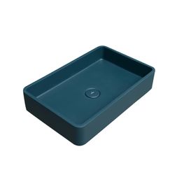 Lavamanos Sorrento Azul Marino Rectangular 506x326 mm con Desagüe