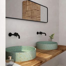 Lavamanos Nápoles Terracota Verde Bowl Redondo 425 mm