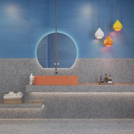 Lavamanos Swell Ocre Naranja de Colgar 815x320 mm