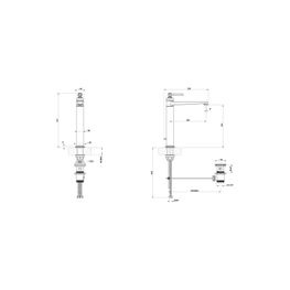 Mezcladora Lavamanos Veinti20 Nickel Monomando Caño Alto Con Desagüe