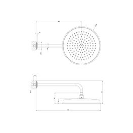 Cabeza Ducha Veinti20 Nickel 328mm Con Brazo Pared