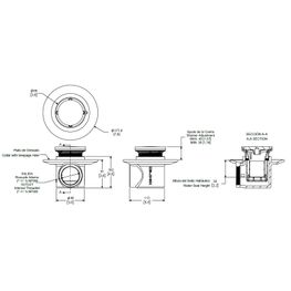 Coladera Corta Helvex con Rejilla Perimetral Redonda Boca Lateral