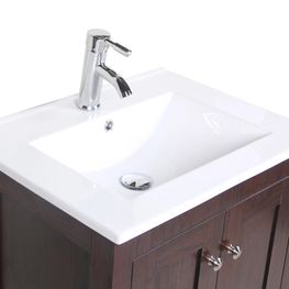 Mueble Baño Alexia Café Oscuro 60x46x85cm Con Lavamanos y Espejo