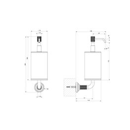 Dispensador Jabón Veinti20 Nickel/Cerámica Negro Pared