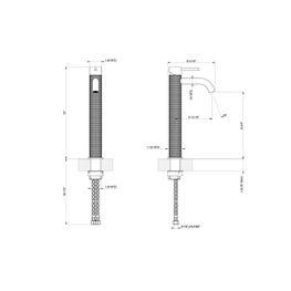 Grifo Mecannica Bronce Cepillado Monomando Lavamanos Caño Alto