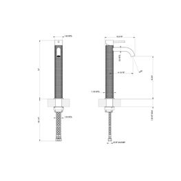 Grifo Cesello Cobre Cepillado Monomando Lavamanos Caño Alto