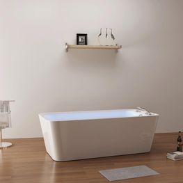 Tina Freestanding Bona Blanca Acrílica 1 Persona 170x85x58 cm con Hidromasaje