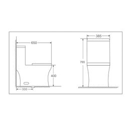 Inodoro Argos Blanco One Piece Cuadrado 4-6L