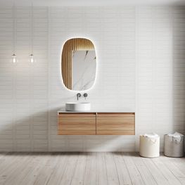 Mueble de Baño Soho Roble Claro con Top y Espejo