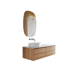 Mueble de Baño Soho Roble Claro con Top y Espejo