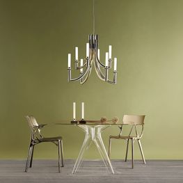 Mesa Redonda Sir Gio 1.20m Bronce/ Cristal