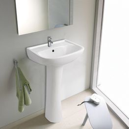 Lavamanos Quebec Blanco Pedestal Ovalado 500x410 mm