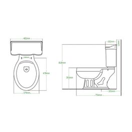 Inodoro Oxford Blanco Two Piece Elongado Cierre Estándar 4.8L