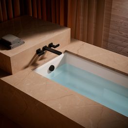 Grifo Tina Bimando Parallel Negro a Pared