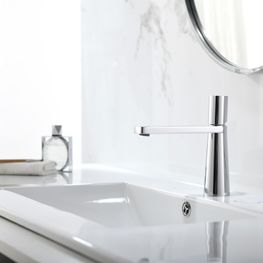 Grifo Lavabo Conic Cromo Monomando Caño Bajo Sin Desagüe