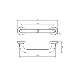 Barra de Apoyo Global Inox Satin Montaje Oculto 32x300 mm