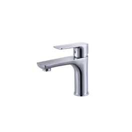 Grifo Lavabo City Inox Satin Monomando Caño Bajo Sin Desagüe