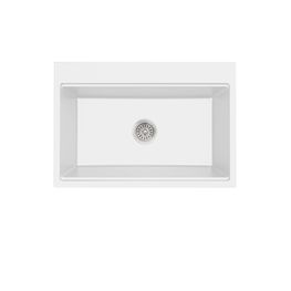 Lavatrastos Milán 1 Fosa Empotrar Cuarzo/PMMA Blanco 84x58x29 cm