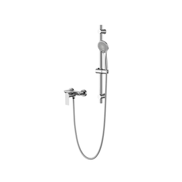 Grifo Ducha City Inox Satin Monomando Expuesto con Barra, Manguera y Teléfono