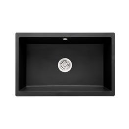 Lavatrastos Verona 1 Fosa Submontar Cuarzo/PMMA Negro 72x46.5x20 cm
