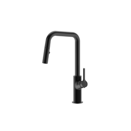 Grifo Cocina Appia Negro Mate Monomando Cuello en L Pull-Out