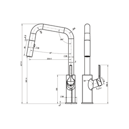 Grifo Cocina Appia Negro Mate Monomando Cuello en L Pull-Out