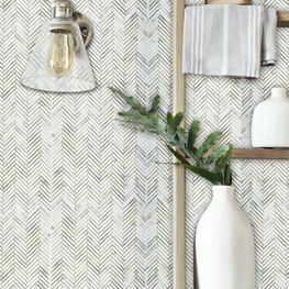 Mosaico Vinci Chevron Blanco 27.5x28 cm Caja