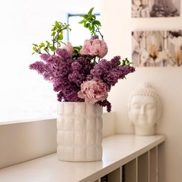 Florero Matelasse Blanco