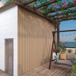 Kit Panel WPC Exterior Duvar Maple 5 piezas / 3.18 m²