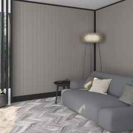 Wall Panel 3D AGT Nature Stripes Dark Grey 121x2800 mm